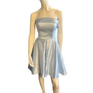 Witness of Love Strapless Satin Dress Blue 4 NWT